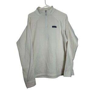 Patagonia Womens White Quarter-Zip Long Sleeve Pullover Size Large Polartec Perf